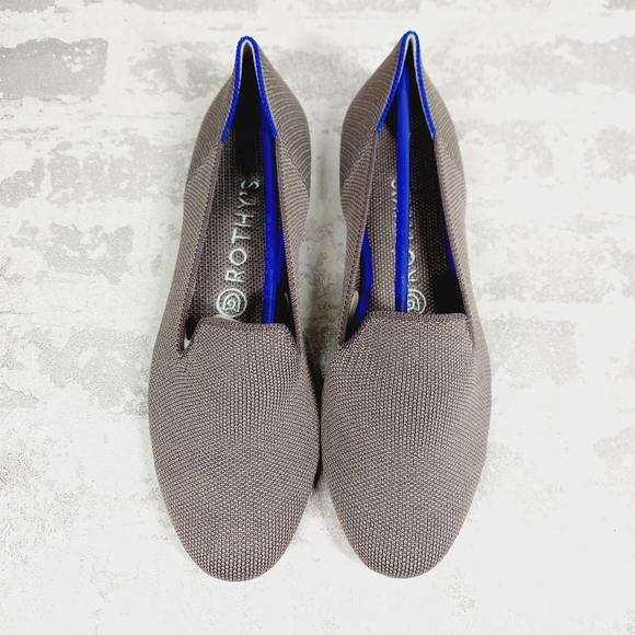 New Rothy's The Loafer Mocha Knit Round Toe Slip On LoafersO164